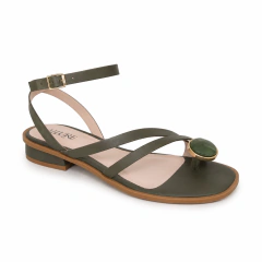 Sandália Rasteira Allure Cappuccino com Aplicação Orgânica - comprar online