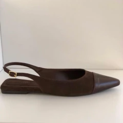 Slingback Bico Fino Marrom Allure - Allure