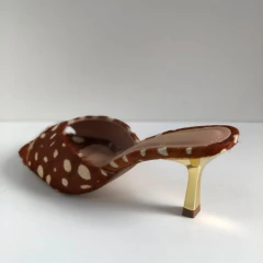 Tamanco Allure Bambi Print Salto Metalizado - loja online