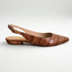 Slingback Maxi Croco Caramelo - comprar online