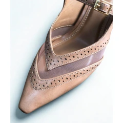 Scarpin Mule Allure com Tela - Nude - comprar online