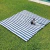 MANTA PICNIC XL - RAYADA AZUL MARINO Y BLANCO