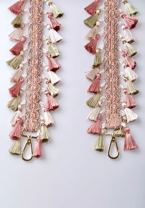 Alça Carpet Verde e Rosa