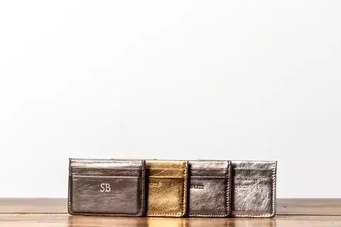 Porta Cartão de Couro METALIZADO - comprar online