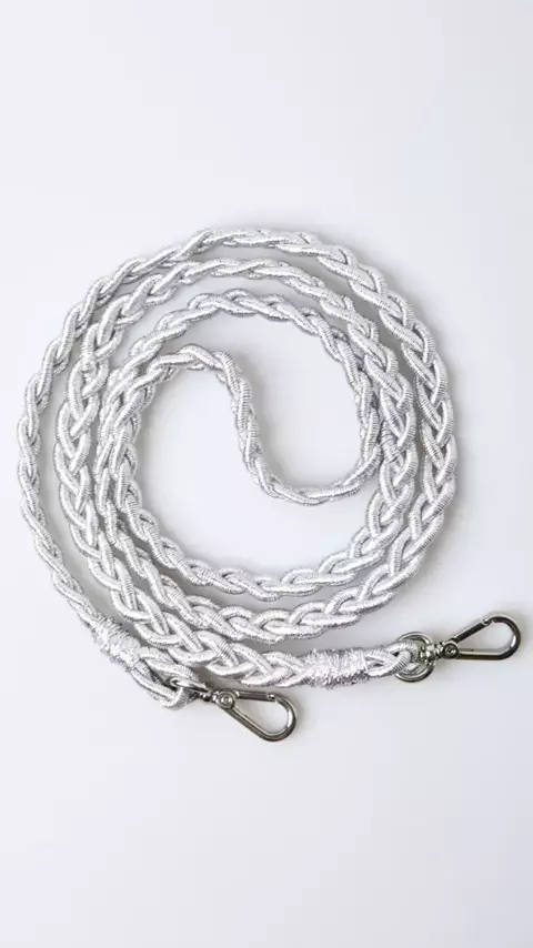 Alça de Celular Trançada Prata Whisky