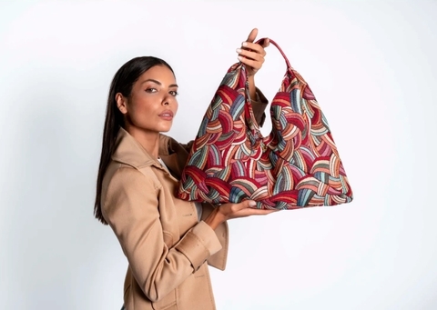 Bolsa de Jaquard Estampado Onda Vermelha Chelsea - comprar online