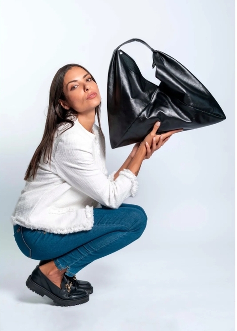 Bolsa de Couro Preta Chelsea