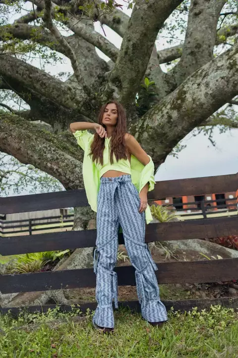 Calça Jeans Estampada Coxilhas