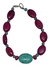 Pulsera de ágata fuscia y turquesa