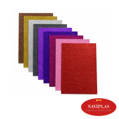 Goma eva con Glitter A4 - Pack de 5 unidades