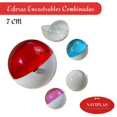 Esferas encastrables Combinadas, 7cm bulto de 72 Unidades