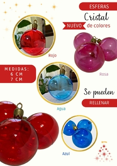 Esferas Traslucidas de colores 6 cm bulto de 40 unidades