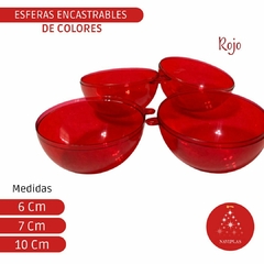 Esferas encastrables de colores, 7cm bulto de 72 Unidades en internet