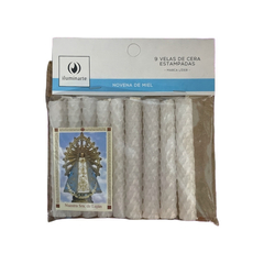 velas novena de miel - virgen de lujan - comprar online