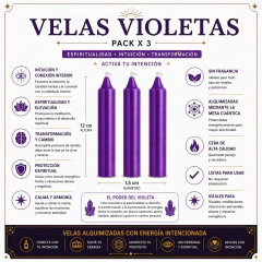 VELAS ALQUIMIZADAS VIOLETAS PACK x3 + GUÍA en internet