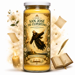 Velón San José De Cupertino 7 Días En Frasco De Vidrio 15x7 Amarillo - comprar online