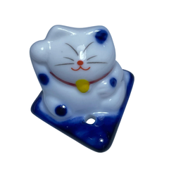 PORTA SAHUMERIO - GATO DE LA SUERTE AZUL - comprar online