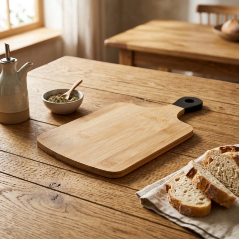 TABLA DE BAMBOO CON MANGO GRIS