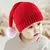 Chapéu de Natal pai-filho com grande pompom, gorro de malha, gorro infantil