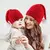 Imagem do Chapéu de Natal pai-filho com grande pompom, gorro de malha, gorro infantil