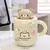 Caneca térmica de urso kawaii, copo de café isolado para bebidas quentes - Berwa 