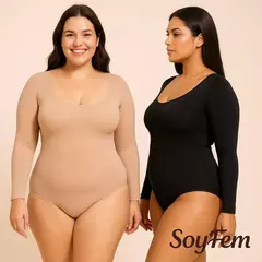PACK SoyFem: 3 BODYS MANGA LARGA + PANTY EFECTO PIEL DE REGALO! - comprar online