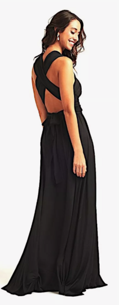 Vestido longo, várias formas de uso - Preto - loja online