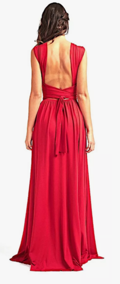 Vestido longo, várias formas de uso - Vermelho - loja online