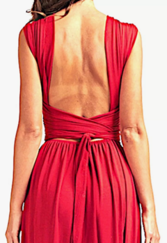 Vestido longo, várias formas de uso - Vermelho - Estilo Márcia