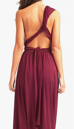 Vestido longo, várias formas de uso - Marsala - Estilo Márcia