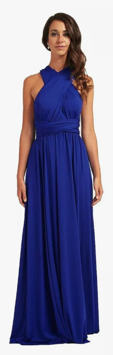 Vestido longo, várias formas de uso - Azul Royal - loja online