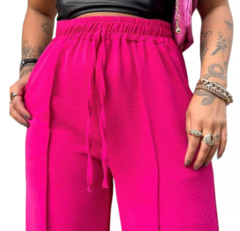 Calça Duna Wide Feminina Com Elástico E Bolso