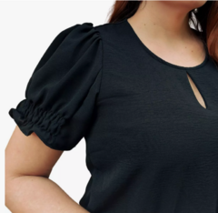 Blusa Manga Bufante Princesa Social Feminina Preta na internet