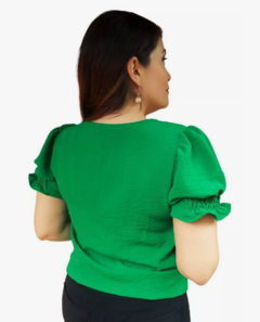 Imagem do Blusa Manga Bufante Princesa Social Feminina - Verde