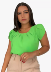 Blusa Manguinha Moderna Versátil pro dia a dia - Verde Limão