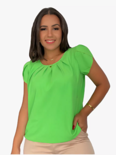 Blusa Manguinha Moderna Versátil pro dia a dia - Verde Limão - comprar online