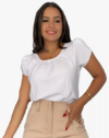 Blusa Manguinha Moderna Versátil pro dia a dia Branca - comprar online