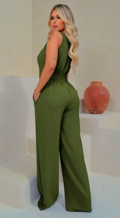 Macacão Feminino Longo Regata Duna Linha Premium - Verde Limitar na internet