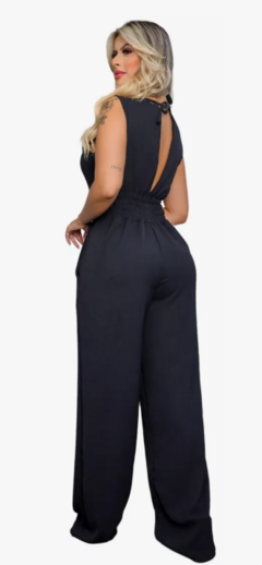 Macacão Feminino Longo Regata Duna Linha Premium - Preto na internet