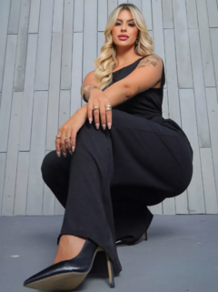 Macacão Feminino Longo Regata Duna Linha Premium - Preto - loja online