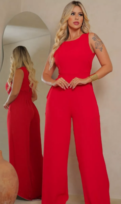 Macacão Feminino Longo Regata Duna Linha Premium - Vermelho - comprar online
