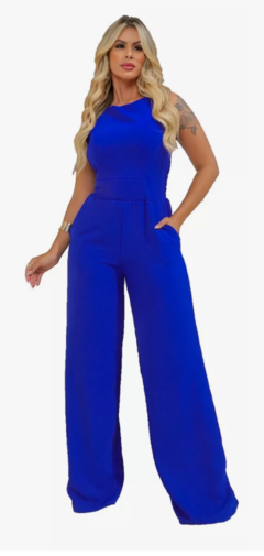 Macacão Feminino Longo Regata Duna Linha Premium - Azul - comprar online