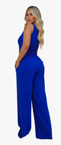 Macacão Feminino Longo Regata Duna Linha Premium - Azul na internet