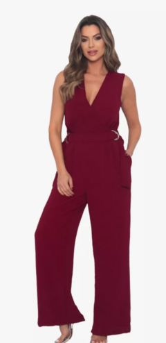 Macacão Feminino Regata Pantalona - Bordô