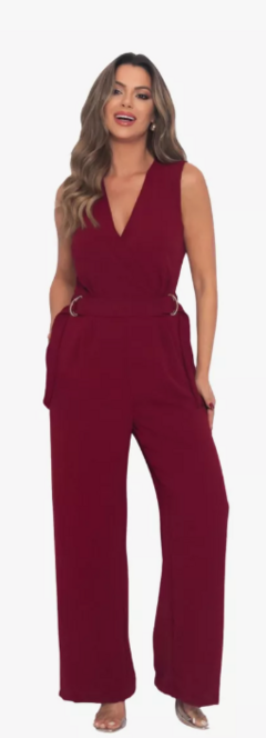 Macacão Feminino Regata Pantalona - Bordô na internet