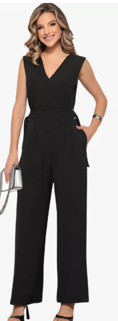 Macacão Feminino Regata Pantalona - Preto na internet