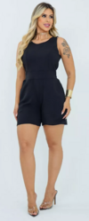 Macaquinho Feminino Duna Com Bolsos Moda Verão - Preto - comprar online