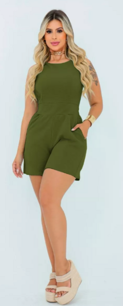 Macaquinho Feminino Duna Com Bolsos Moda Verão - comprar online