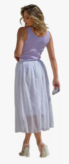 Saia Feminina Tule Plissada Longa Preta Luxo. - Estilo Márcia