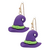 Dijes sombrero de bruja morado de 22mm. Paq. 10 piezas - Insumos Acero Inoxidable